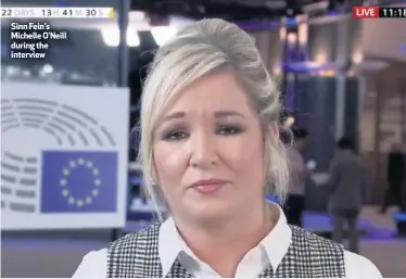  ??  ?? Sinn Fein’s Michelle O’Neill during the interview