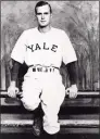  ?? Associated Press ?? George H. W. Bush poses in his baseball uniform as a student at Yale University. Bush would go on to become the 41st President of the United States.