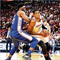  ?? CHARLES TRAINOR JR. / MIAMI HERALD ?? The Heat could be without center Hassan Whiteside as they start a three-game trip tonight in Portland.