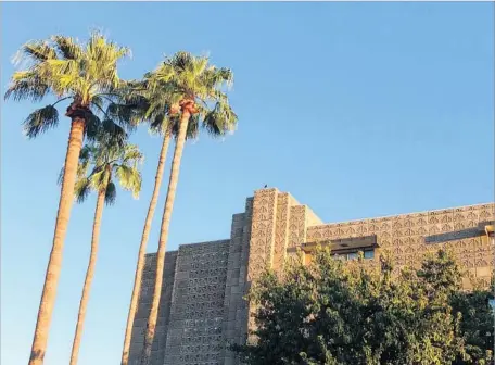  ?? Photograph­s by Paul Boorstin ?? THE FRANK LLOYD WRIGHT birthday package is available at the Arizona Biltmore, designed by a former Wright apprentice.