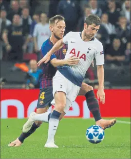  ?? FOTO: PEP MORATA ?? Rakitic le marcó un golazo al Tottenham en la Champions hace dos cursos