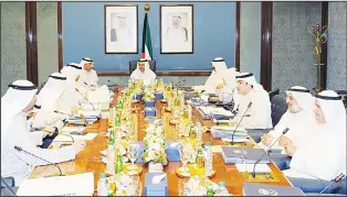  ?? Photo from PM’s Diwan ?? HH the PM Sheikh Jaber Al-Mubarak Al-Sabah chairs the weekly Cabinet meeting.