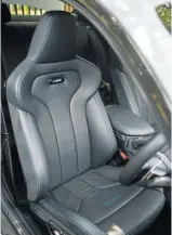  ??  ?? The driver seat of the BMW M2, with interior and rear views, above.