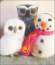  ?? Contribute­d photo ?? Participan­ts in Flanders Nature Center's needle felting classes can learn to make felted dogs, then owls and snowmen.