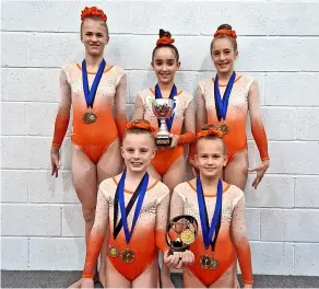  ?? ?? Baskervill­es Gymnasts at the final West Country League match of 2022