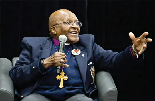  ?? FOTO: JASON FRANSON / TT-AP ?? Ärkebiskop­en, människorä­ttsaktivis­ten och citatmaski­nen Desmond Tutu, på bild från 2014.