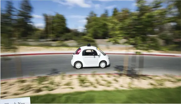  ?? Getty ?? Google’s self-driving car at the Google X labs in California. Thomas Friedman found the car safer than being driven by a human