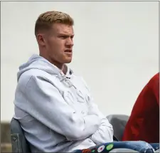  ??  ?? Republic of Ireland internatio­nal James McClean watches the SSE Airtricity League Premier Division match between Bray Wanderers and Sligo Rovers at the Carlisle Grounds.