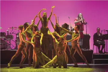  ?? COURTESY OF PAT BERRETT ?? ”Courtship Song” with Festival Ballet Albuquerqu­e dancers and Robert Mirabal in “Sacred Journeys II — Live Stage Performanc­e Video.”