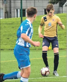  ?? ?? Left: Ethan Parker, seen here in action previously, scored his seventh and eighth goals of the season for the Pupils during Sunday’s clash.