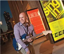  ?? ?? Opening Act Daniel Ek jams out at Lincoln Center in Manhattan on a frigid December night during his cover shoot for the 2012 inaugural edition of the Forbes 30 Under 30.