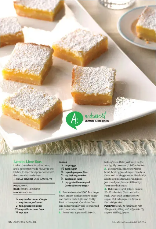  ??  ?? LEMON-LIME BARS