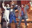  ?? KEVORK DJANSEZIAN, GETTY IMAGES ?? Host Adam Devine and actor Josh Gad open the show with a Beauty and the Beastinspi­red number.