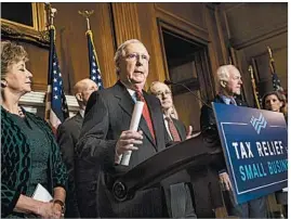  ?? JIM LO SCALZO/EPA ?? Senate Majority Leader Mitch McConnell is negotiatin­g with GOP holdouts.