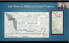  ?? SCREENSHOT ?? Jill Demers, executive director of the Humboldt County Resource Conservati­on District, gives an update to the Ferndale City Council about the future of the Salt River Ecological Restoratio­n Project, which is currently on hold.
