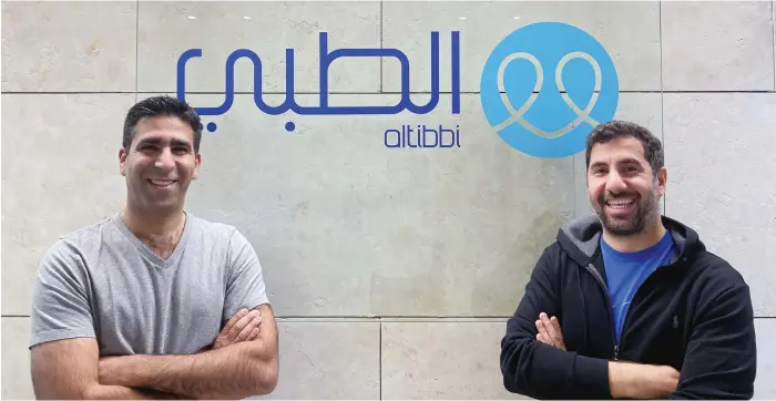  ?? Altibbi ?? Altibbi founder and chief executive Jalil Allabadi, left, whose idea for the company stemmed from a university project, with Ayman Sharaiha, co-founder and chief operating officer