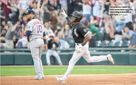  ?? GETTY IMAGES ?? Tim Anderson rounds the bases on his home run in the third inning at Guaranteed Rate Field.