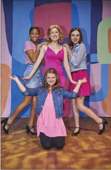  ??  ?? Front kneeling is Sydney Maher as Margot. Left to right back row: Zoe Banks as Serena, Ellen Rochlin as Elle Woods and Eva Care as Pilar.