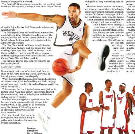  ??  ?? Brooklyn Nets guard Deron Williams.