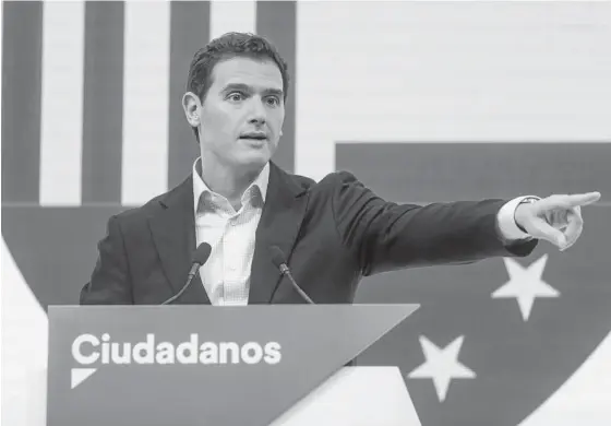  ?? Foto: Efe ?? Rivera, durante una rueda de prensa en la sede de Ciudadanos en Madrid.