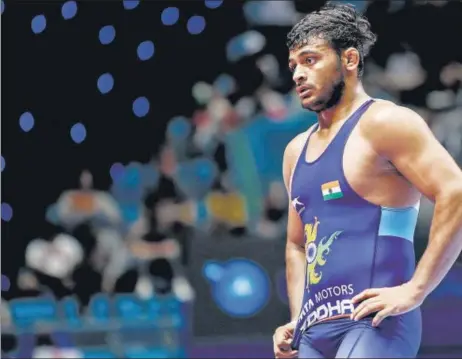  ?? PTI ?? ■ Deepak Punia, who had to pull out due to an ankle injury, was aiming to be only the second Indian after Sushil Kumar to become a world wrestling champion from India.