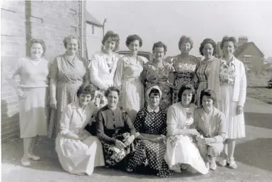  ??  ?? Pictured are ladies from County Knitwear on the morning of the Shepshed Carnival, thought to have been taken in 1967. Back row from left to right are: second from the left Bertha Gilliver, Christine Matthews and then second from the right is Joyce...