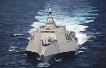  ?? ?? The USS Gabrielle Giffords has sailed close to an island in the Spratly group in the South China Sea, angering China.