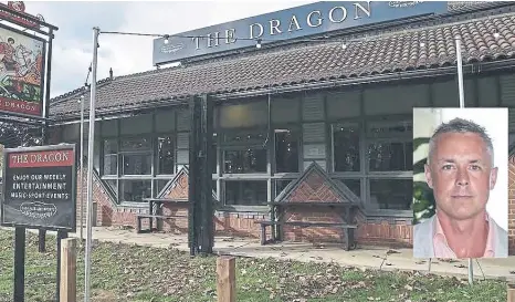  ?? ?? Darren Peachey (inset), whose Venture Pub Company leases The Dragon at Werrington, fears the hospitalit­y industry may well “implode”.