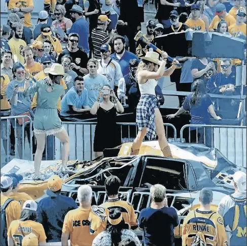  ?? GETTY IMAGES ?? The city of Nashville came alive with hockey fever during the Predators’ playoff run, but how long will it last if the team falters?