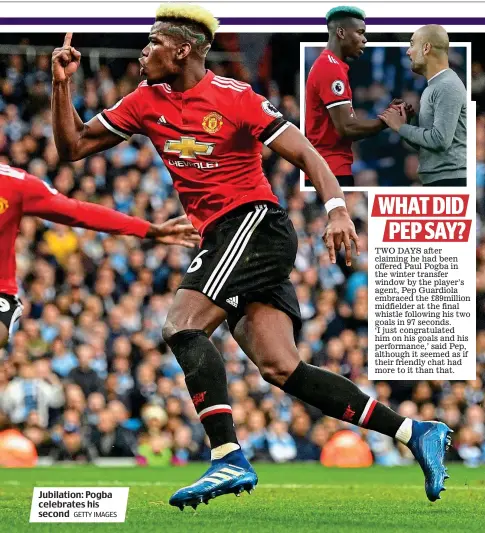  ?? GETTY IMAGES ?? Jubilation: Pogba celebrates his second