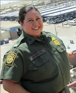  ??  ?? U.S. Border Patrol El Centro Sector Chief Gloria Chavez is shown atop the training tower at the sector’s headquarte­rs in Imperial. Chavez will be taking over as interim chief of the El Paso, Texas, Sector on Monday. PHOTO CRIS LOPEZ