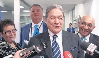  ?? Pictures / Mark Mitchell ?? Winston Peters was unlikely to have been swayed by the baked goods brought into talks by Labour leader Jacinda Ardern.