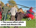  ?? ?? The rescue effort which saved Jack Moule’s life