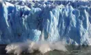  ?? ?? Splinters of ice peel off the Perito Moreno glacier near the city of El Calafate in the Patagonian province of Santa Cruz, southern Argentina, in 2008. Photograph: Andres Forza/Reuters