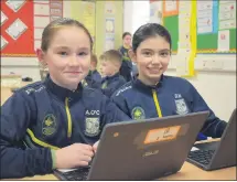  ?? (Photo: Katie Glavin) ?? LEFT: Doireann and Ava, who are in third and fourth class, at C a s t l e t ownroche NS pictured at the school’s open night last week.