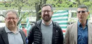  ??  ?? Segretari Da sinistra Walter Alotti, Franco Ianeselli e Lorenzo Pomini