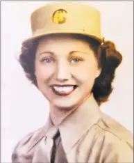  ?? Keelin Daly / Contribute­d photo ?? Pobie Johnston, a World War II veteran, ran for mayor of Stamford and lost three times. She is shown here in a photograph at age 21 in July, 1943, shortly after she enlisted with the Women's Auxillary Army Corps.