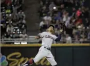  ?? CHARLES REX ARBOGAST — ASSOCIATED PRESS ?? Francisco Lindor catches a shallow popup from the White Sox’s Adam Engel during the sixth inning June 12 in Chicago.