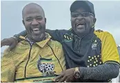  ?? Picture: SUPPLIED ?? PARTY CHANGE: DA councillor Zuko Mandile with Zolile Xalisa at the ANC Chris Hani Mayihlome rally, ahead of the elections.