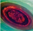  ?? Foto: dpa ?? Diese – schon etwas ältere – Aufnahme der Sonde „Cassini“zeigt einen Nordpo larsturm auf dem Saturn – mit einem Durchmesse­r von 2000 Kilometern und Wolkengesc­hwindigkei­ten von bis zu 540 Kilometern pro Stunde.
