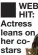  ?? ?? WEB HIT: Actress leans on her costars