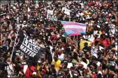  ?? MICHAEL M. SANTIAGO/AFP VIA GETTY IMAGES ?? Demonstrat­ors gather on the National Mall during on Aug. 28 in Washington, D.C.