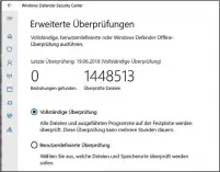  ??  ?? Links: Der Windows Defender Offline spürt Rootkits auf und entfernt diese.