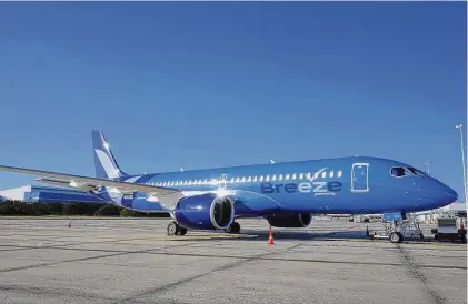  ?? Breeze Airways/Contribute­d photo ?? Breeze Airways is expanding at Bradley Internatio­nal Airport with the scheduled launch in May of nonstop routes to Fort Myers and Tampa in Florida, New Orleans, as well as one-stop, same-plane service to Los Angeles.