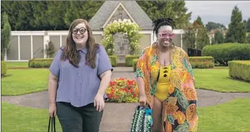  ?? Allyson Riggs Hulu ?? ON “SHRILL,” characters portrayed by Aidy Bryant, left, and Lolly Adefope feel fabulous about themselves.