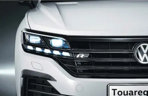 ?? — VOLKSWAGEN ?? Volkswagen’s matrix headlights on the new Touareg is another step in the evolution of headlights.