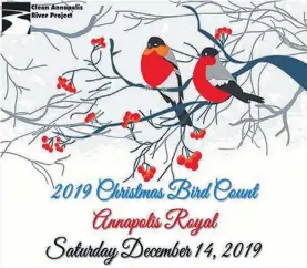  ?? CONTRIBUTE­D ?? Scientists will benefit from statistics provided through the 120th Christmas Bird Count, as they delve into long-term health and status of bird population­s.