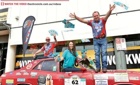  ?? GOING THE EXTRA MILE: On hand for the presentati­on of money raised by Road Boss Rally to GIVIT are (from left) Bernie Baz, GIVIT CEO Juliette Wright and Jamie Lawson of Road Boss Rally. PHOTO: KEVIN FARMER ??