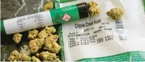  ?? JULIE JACOBSON/AP ?? The THC percentage­s of recreation­al marijuana are visible on the product’s packaging, sold in New York in 2021.