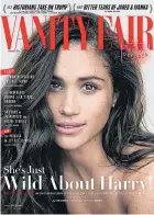  ??  ?? Prince Harry and Meghan embrace at a polo event in Berkshire, in May and, left, the US actress as she appears on the front cover of October’s Vanity Fair which goes on sale on Friday